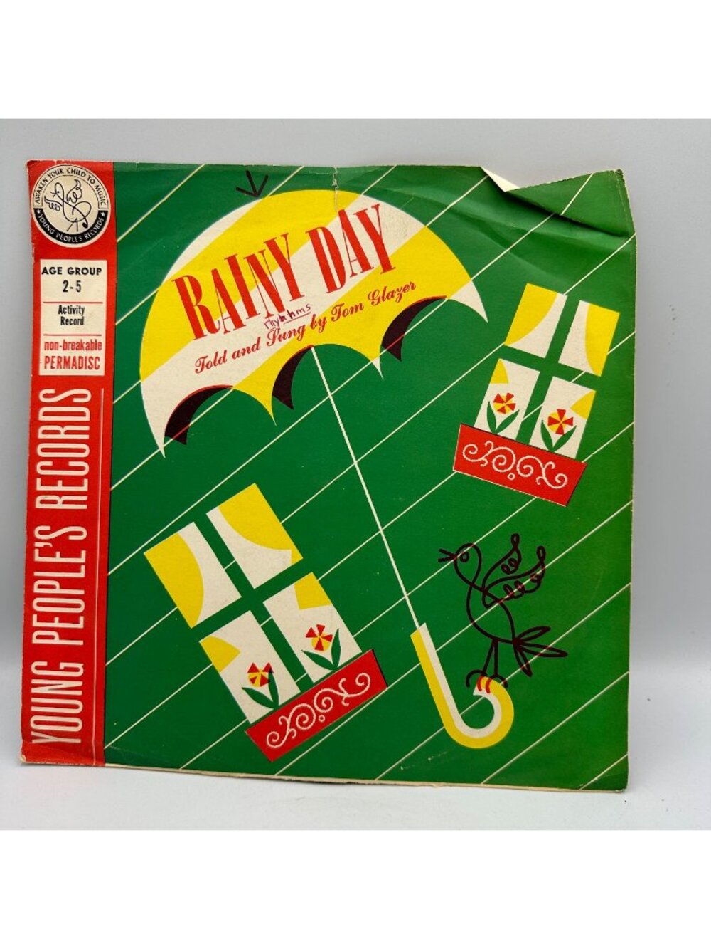 Rainy Day Rhythms By Tom Glazer 1948 78RPM Board Sleeve Young Peoples Records